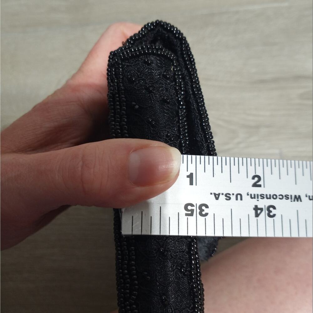 Vintage La Regale Black Lace And Bead Purse Clutch - Picture 12 of 12